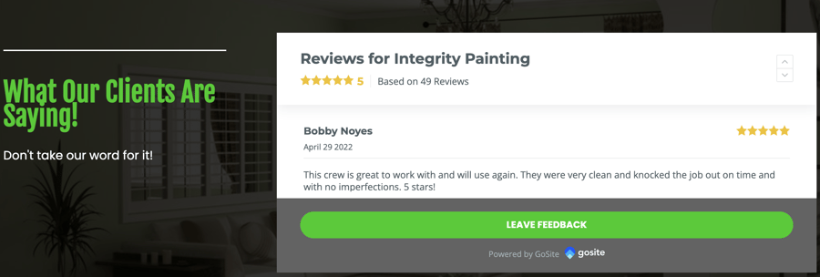 Reseñas de clientes de Integrity Painting.